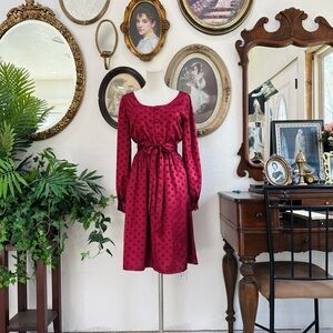 Modcloth Burgundy Midi Dress